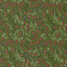 Load image into Gallery viewer, Merrymaking Winter Berries in Evergreen, Gingiber, Moda Fabrics, 48344 14M