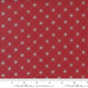 Merrymaking Bias Snowflakes in Candy Cane, Gingiber, Moda Fabrics, 48345 15M