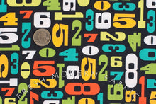 Load image into Gallery viewer, Modern Numbers in Citrus, Robin Zingone, Robert Kaufman Fabrics, 100% Cotton Fabric