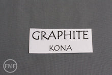 Load image into Gallery viewer, 27-Inch Remnant Graphite Kona Cotton Solid Fabric from Robert Kaufman, K001-295
