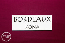 Load image into Gallery viewer, 24-Inch Remnant Bordeaux Kona Cotton Solid Fabric from Robert Kaufman, K001-1039
