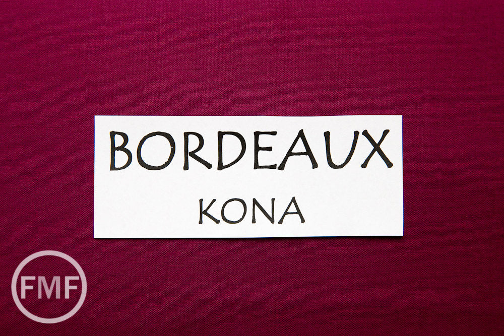 24-Inch Remnant Bordeaux Kona Cotton Solid Fabric from Robert Kaufman, K001-1039