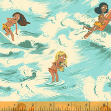 Load image into Gallery viewer, Malibu CANVAS Sayulita Surfer Girls in Aquamarine, Heather Ross, 52145LC-2
