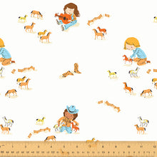 Load image into Gallery viewer, Far Far Away 3 Playing Horses in Ivory, Heather Ross, 52753-7