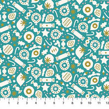 Load image into Gallery viewer, Polar Magic Ornament Toss in Teal and Gold Metallic, Lemonni, 90176M-62