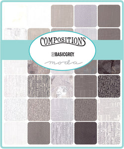 Compositions Charm Pack, BasicGrey, 30450PP, Five-Inch Squares