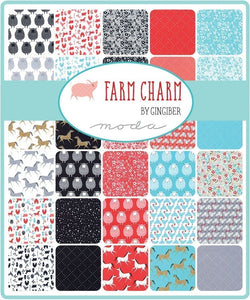 Farm Charm Floral in Cloud Rooster Red, Gingiber, Moda Fabrics, 48295 24