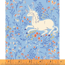 Load image into Gallery viewer, Unicorn in Blue, Heather Ross 20th Anniversary Collection, Windham Fabrics, 39657A-4
