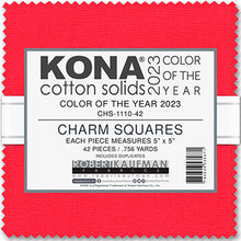 Load image into Gallery viewer, Crush Kona Cotton Color of the Year 2023, Five Inch Charm Squares, 100% Cotton Fabric Charm Pack, CHS-1110-42