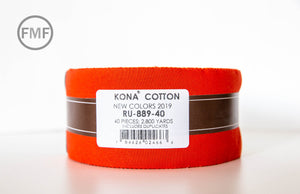 Kona Cotton New Colors 2019 Roll Up, Kona Cotton Solids, Robert Kaufman Fabrics, 100% cotton fabric jelly roll, RU-899-40