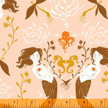Load image into Gallery viewer, Mermaids in Blush, Heather Ross 20th Anniversary Collection, Windham Fabrics, 40944A-3