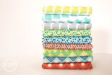 Load image into Gallery viewer, Framework Quarter Circles in Blue, Ellen Baker for Kokka Fabrics, Double Gauze Cotton Fabric, JG-41800-801A