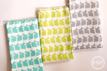 Load image into Gallery viewer, Framework Sitting Geese in Aqua Blue, Ellen Baker for Kokka Fabrics, Double Gauze Cotton Fabric, JG-41800-802C