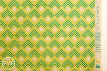 Load image into Gallery viewer, Framework Corners CANVAS in Chartreuse, Ellen Baker for Kokka Fabrics, Cotton and Linen Canvas Fabric, JG-41900-902B
