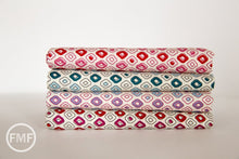 Load image into Gallery viewer, Spellbound Tribal Dots in Scarlet Red Vanilla Sky, Urban Chiks, 100% Cotton, Moda Fabrics, 31115 15