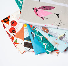 Load image into Gallery viewer, Charley Harper Winter Wonderland Backyard Birds, 100% GOTS-Certified Organic Cotton Poplin, Birch Fabrics, CH-129
