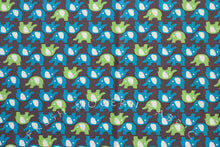 Load image into Gallery viewer, Trefle Elephants, Kokka Fabrics, Japanese Import, Cotton and Linen Blend Fabric