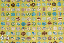 Load image into Gallery viewer, Suzuko Koseki Small Patchwork Circles in Lime, Yuwa Fabric, SZ816975D, 100% Cotton Japanese Fabric
