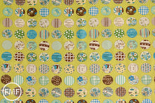 Load image into Gallery viewer, Suzuko Koseki Small Patchwork Circles in Lime, Yuwa Fabric, SZ816975D, 100% Cotton Japanese Fabric