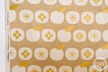 Load image into Gallery viewer, Charms Persimmons CANVAS in Gold Metallic, Ellen Baker for Kokka Fabrics, Cotton and Linen Canvas Fabric, JG-42200-200C