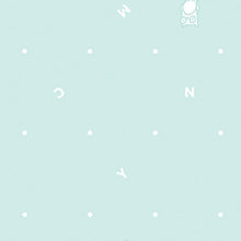 Load image into Gallery viewer, Animal ABCs Scattered Alphabet in Baby Blue, Alyssa Thomas, Penguin and Fish, 100% Organic Cotton, Clothworks, Y-1693-29