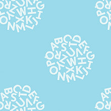 Load image into Gallery viewer, Animal ABCs Letter Dots in Blue, Alyssa Thomas, Penguin and Fish, 100% Organic Cotton, Clothworks, Y-1692-97