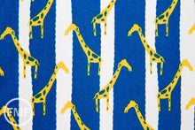 Load image into Gallery viewer, Zoo Candy Giraffe Jail in Yellow and Blue, Hokkoh Fabrics, 100% Cotton Basket Weave Fabric, 71-210-3E