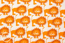 Load image into Gallery viewer, Hokkoh Lions in Orange, Hokkoh Fabrics, 100% Cotton Twill Fabric, 71-205-3A