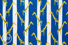 Load image into Gallery viewer, Zoo Candy Giraffe Jail in Yellow and Blue, Hokkoh Fabrics, 100% Cotton Basket Weave Fabric, 71-210-3E