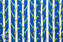 Load image into Gallery viewer, Zoo Candy Giraffe Jail in Yellow and Blue, Hokkoh Fabrics, 100% Cotton Basket Weave Fabric, 71-210-3E