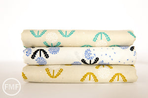 Zephyr Puff in Teal, Rashida Coleman Hale, Cotton+Steel, RJR Fabrics, 100% Unbleached Cotton Fabric, 1919-2