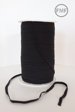 Load image into Gallery viewer, 1/4-Inch (6 mm) Black Elastic Trim, Moda Fabrics, E180B, Sold by the Yard
