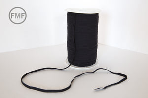 1/4-Inch (6 mm) Black Elastic Trim, Moda Fabrics, E180B, Sold by the Yard