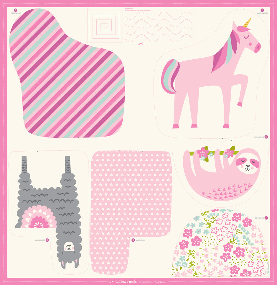 Cut, Sew, Create: Animal Pillows, Stacy Iest Hsu, 100% Cotton Fabric Panel, 20652-11P
