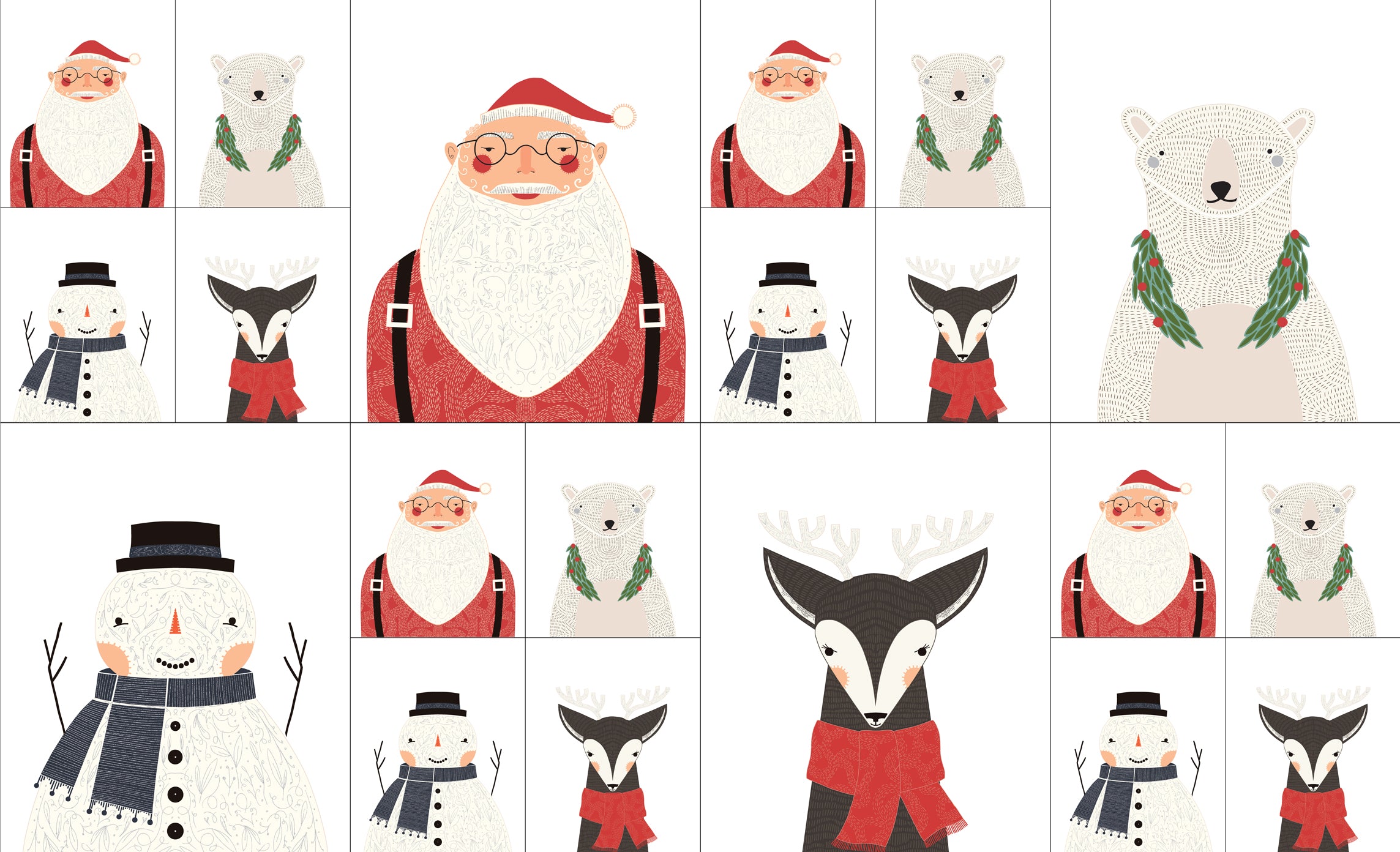 Merrymaking Small Panel in Eggnog, Gingiber, Moda Fabrics, 48341 11M