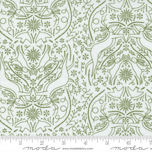 Merrymaking Scandi Damask in Eggnog Evergreen, Gingiber, Moda Fabrics, 48343 21