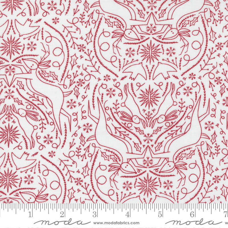Merrymaking Scandi Damask in Eggnog Candy Cane, Gingiber, Moda Fabrics, 48343 22