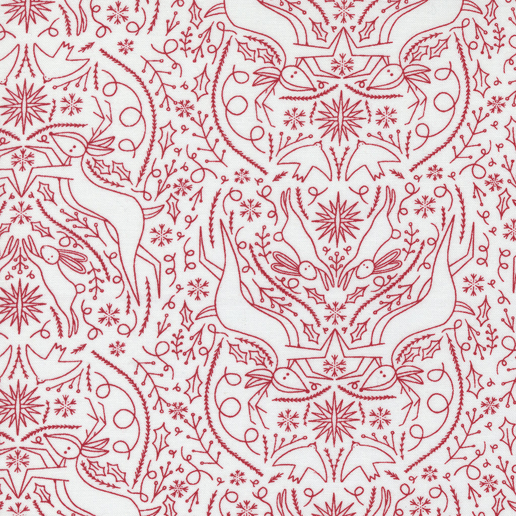 Merrymaking Scandi Damask in Eggnog Candy Cane, Gingiber, Moda Fabrics, 48343 22