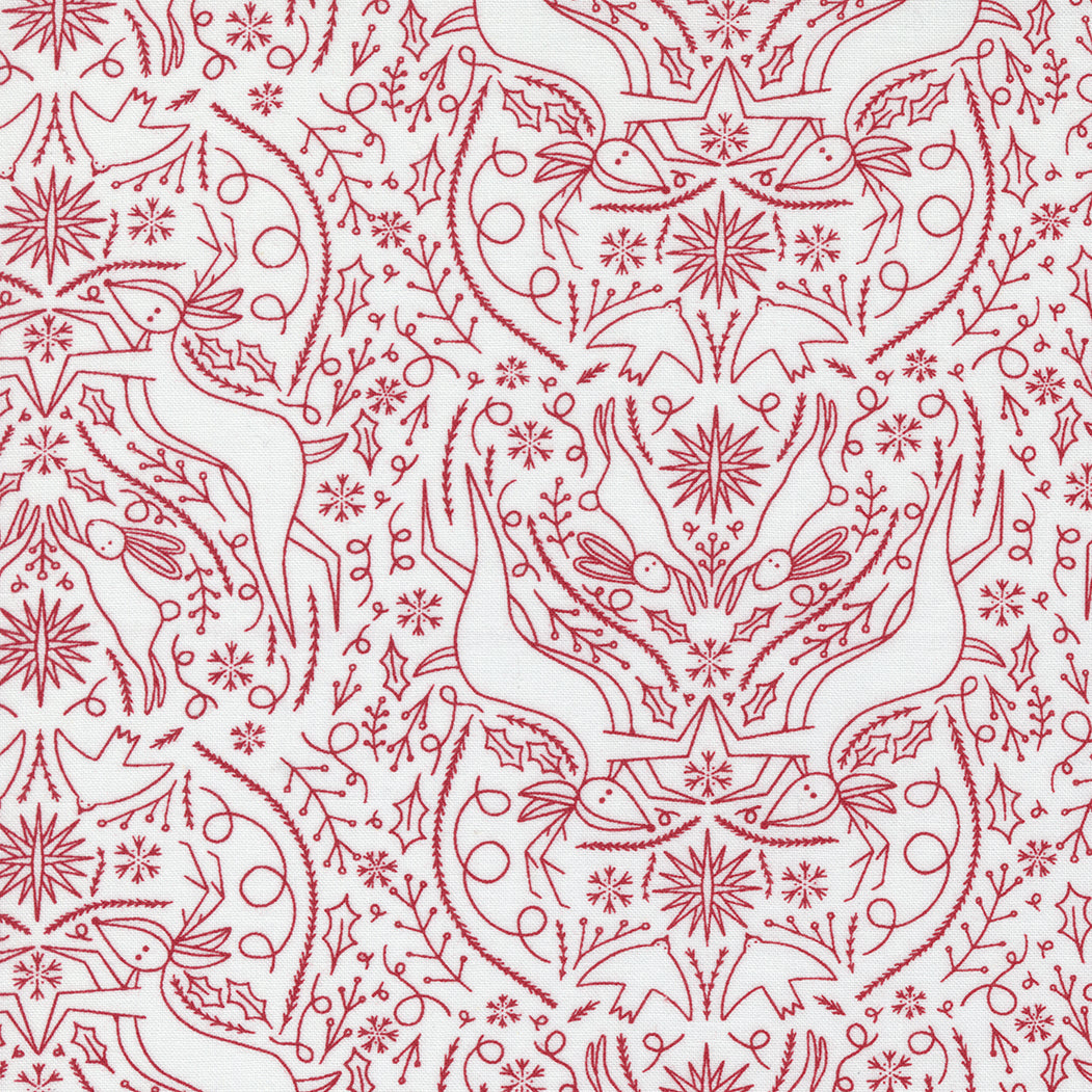 Merrymaking Scandi Damask in Eggnog Candy Cane, Gingiber, Moda Fabrics, 48343 22