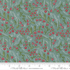 Merrymaking Winter Berries in Vintage Blue, Gingiber, Moda Fabrics, 48344 13M