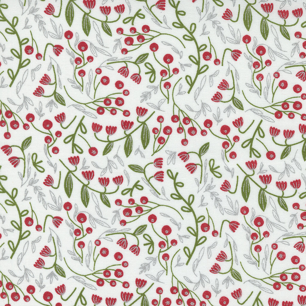 Merrymaking Winter Berries in Eggnog, Gingiber, Moda Fabrics, 48344 11M