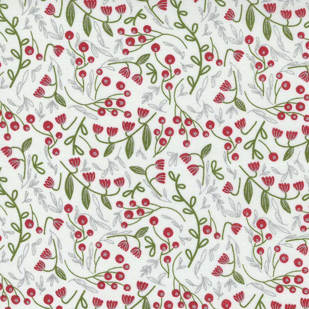 Merrymaking Winter Berries in Eggnog, Gingiber, Moda Fabrics, 48344 11M