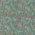 Merrymaking Winter Berries in Vintage Blue, Gingiber, Moda Fabrics, 48344 13M