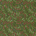 Merrymaking Winter Berries in Evergreen, Gingiber, Moda Fabrics, 48344 14M