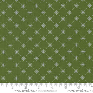 Merrymaking Bias Snowflakes in Evergreen, Gingiber, Moda Fabrics, 48345 14M
