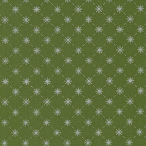 Merrymaking Bias Snowflakes in Evergreen, Gingiber, Moda Fabrics, 48345 14M