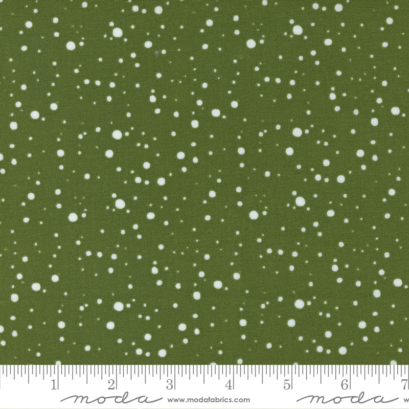 Merrymaking Snow Dots in Evergreen, Gingiber, Moda Fabrics, 48346 14