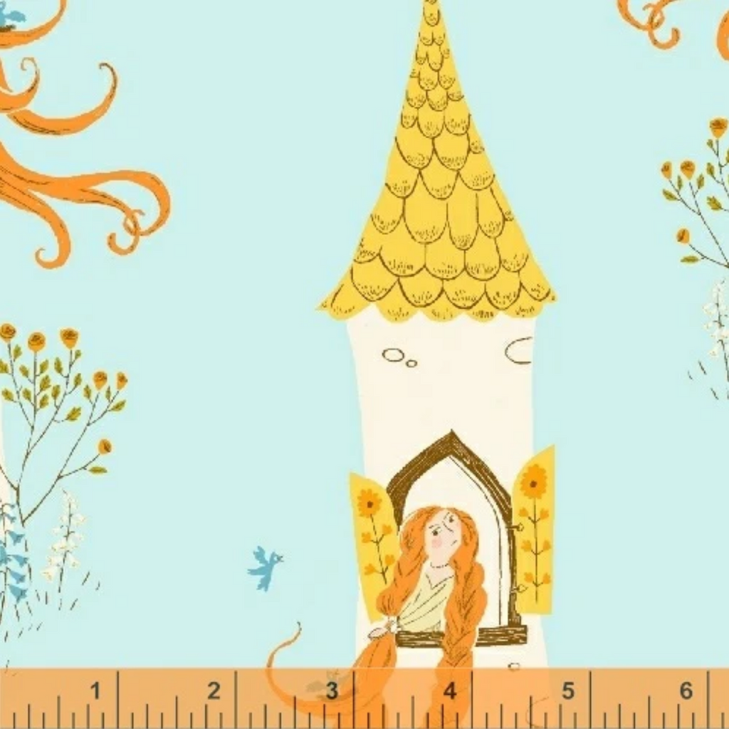Far Far Away 2 Rapunzel in Aqua, Heather Ross, 51197-2