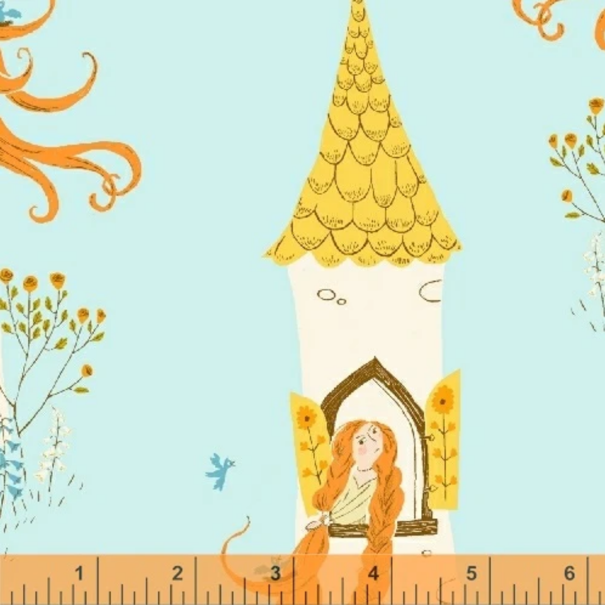 Far Far Away 2 Rapunzel in Aqua, Heather Ross, 51197-2