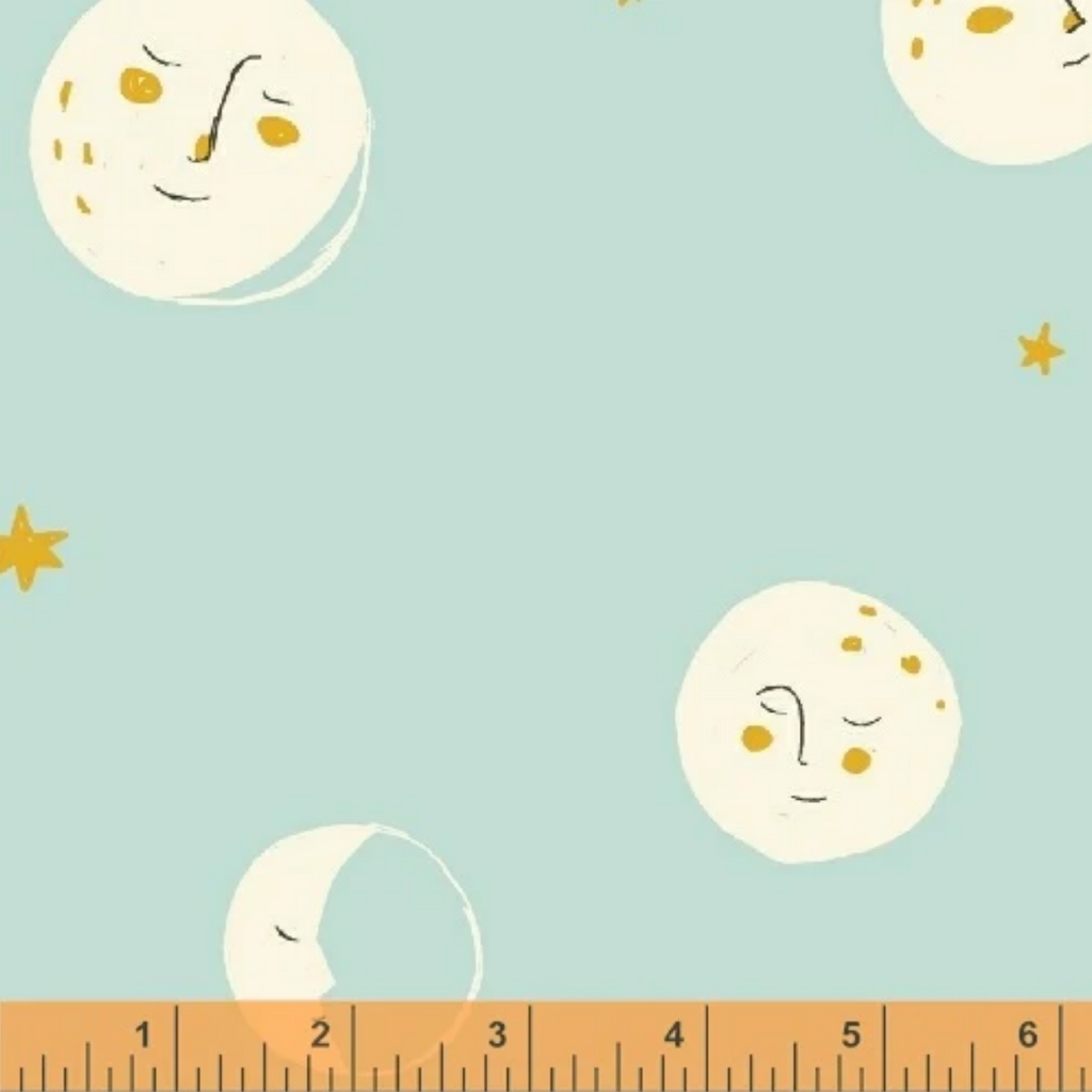 Far Far Away 2 Moons in Aqua, Heather Ross, 51200-2